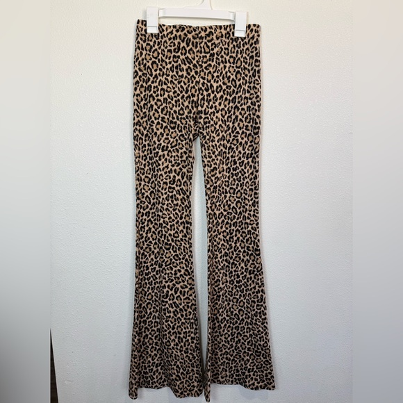 VIBE Leopard Print Bell Bottom Pants Y2K flare style - Picture 2 of 6
